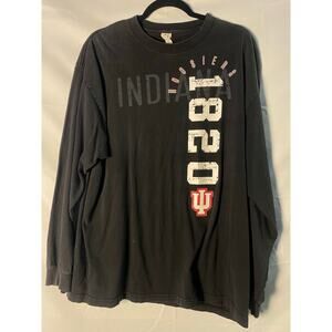 IU Indiana Hoosiers 1820 Graphic Print Black Long Sleeve Shirt Crewneck Mens XL